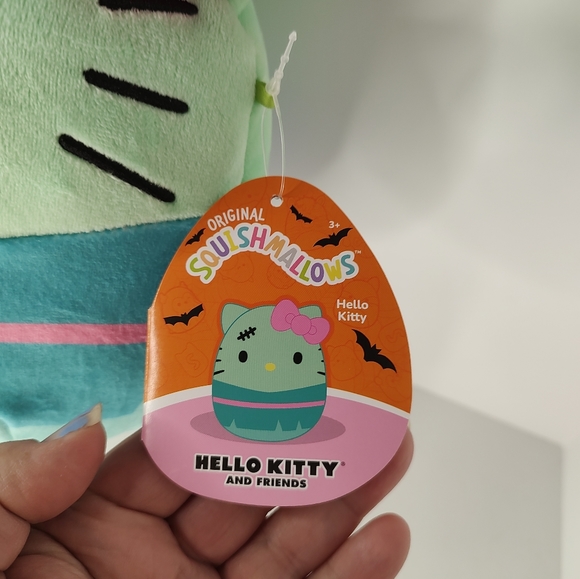 Squishmallows Sanrio 2022 Halloween 8" Hello Kitty Frankenstein Plush Doll - Picture 8 of 9